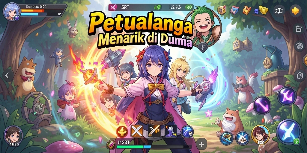 Tampilan gameplay 55RT yang menarik dengan karakter Anime.