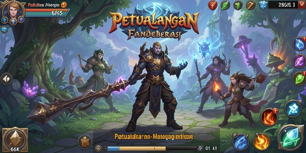 Tangkapan layar menampilkan pertarungan epik dalam game ARPG.