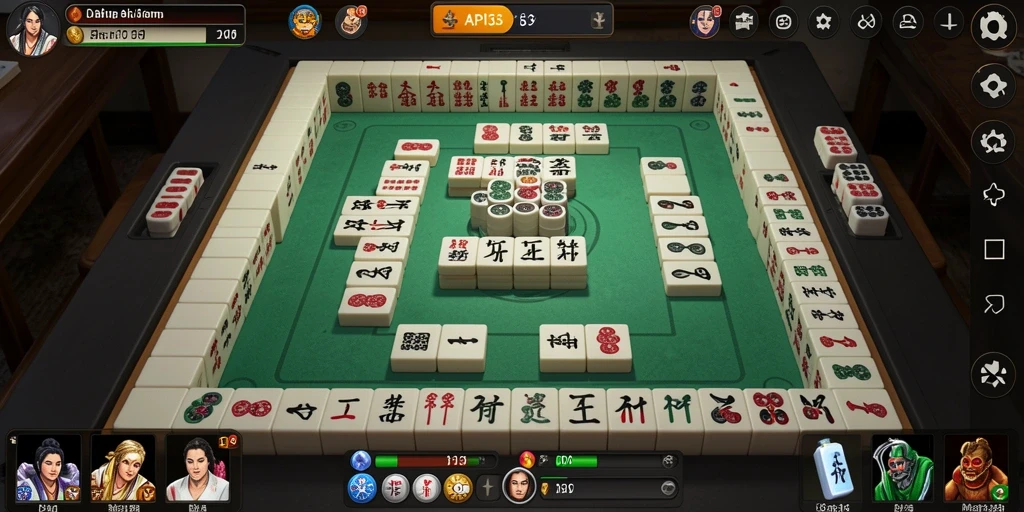 Tampilan gameplay seru dari API33 dengan elemen Mahjong yang menarik.