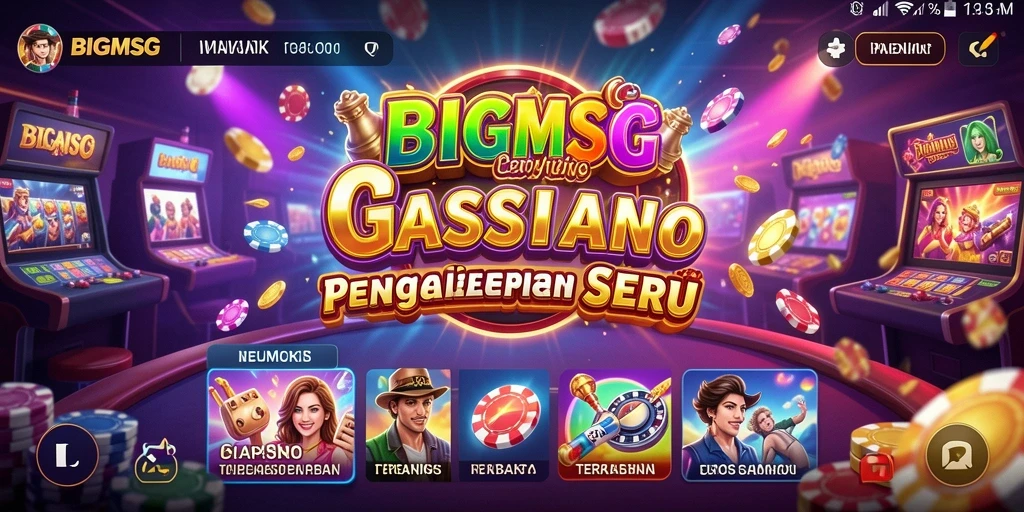 Tangkapan layar gameplay menarik dari BIGMSG yang menunjukkan suasana kasino.