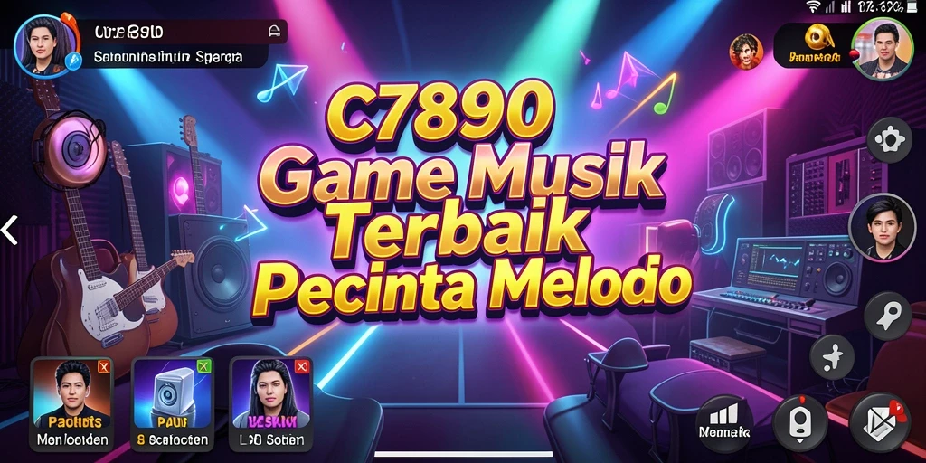 Tampilan gameplay utama C7890 dengan fitur musik yang menarik.