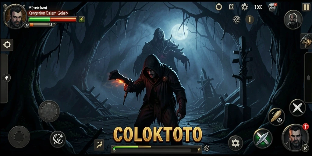 Tampilan gameplay COLOKTOTO yang menegangkan dan mencekam.