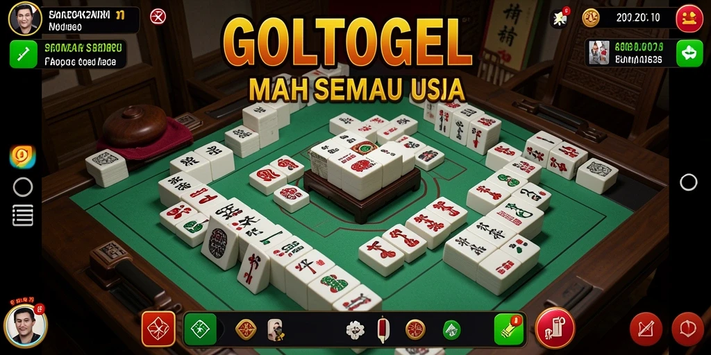 Screenshot gameplay GOLTOGEL dengan tampilan ubin Mahjong yang menarik.