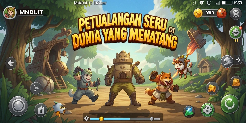 Tangkapan layar gameplay MNDUIT menampilkan aksi petualangan yang mendebarkan.