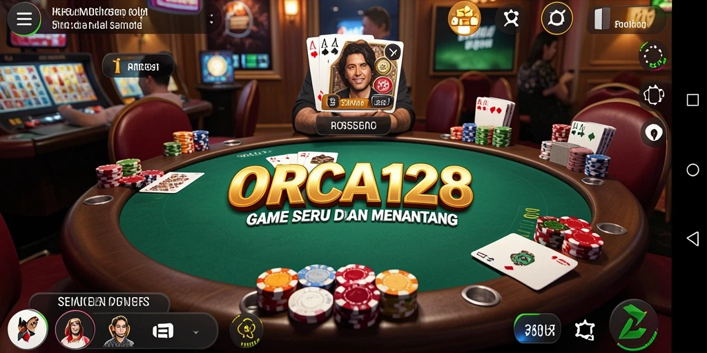 Gameplay mendebarkan dalam aplikasi Poker ORCA128.