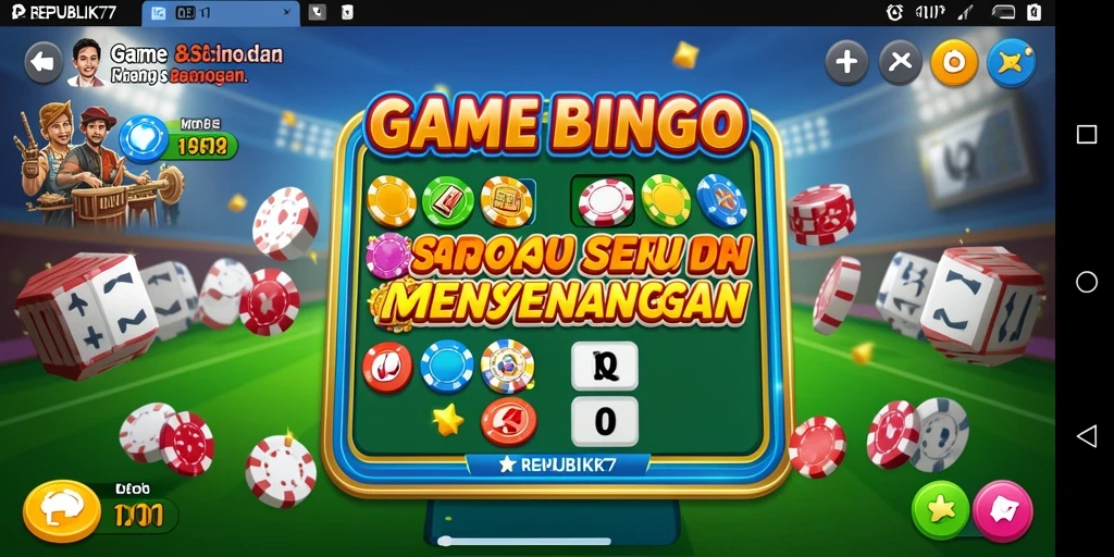 Tampilan gameplay seru dari REPUBLIK77 dengan kartu bingo.