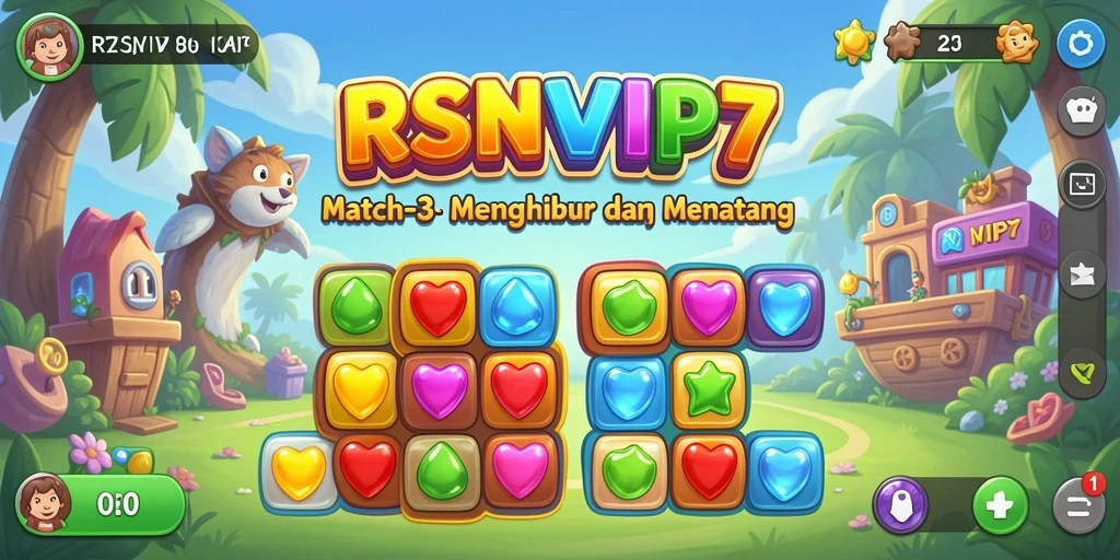 Tampilan gameplay <strong>RSNVIP7</strong> yang seru saat mencocokkan permata.