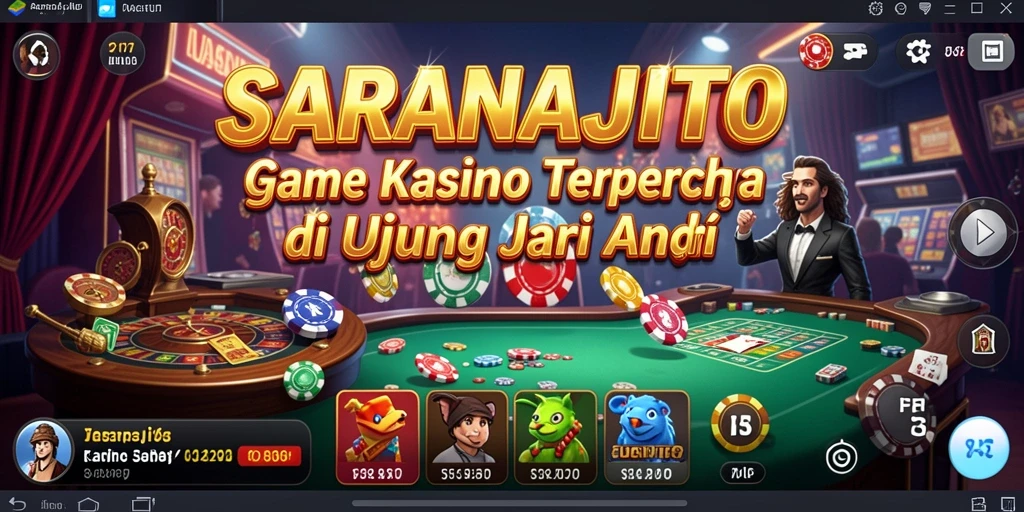 Tampilan menarik dari gameplay SARANAJITU dengan berbagai permainan Kasino.