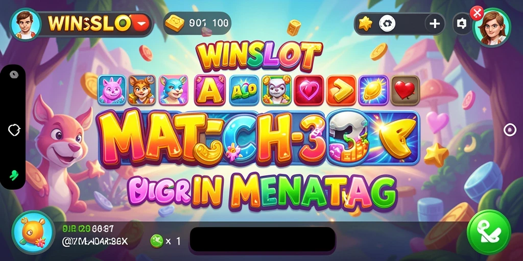 Tampilan gameplay seru dalam WINSLOT dengan elemen Match-3 yang menarik.